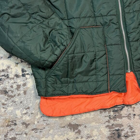 Vtg Work King Mens XL Reversible Puffer Jacket Green/Orange Poly Canada Hunting - Picture 12 of 14
